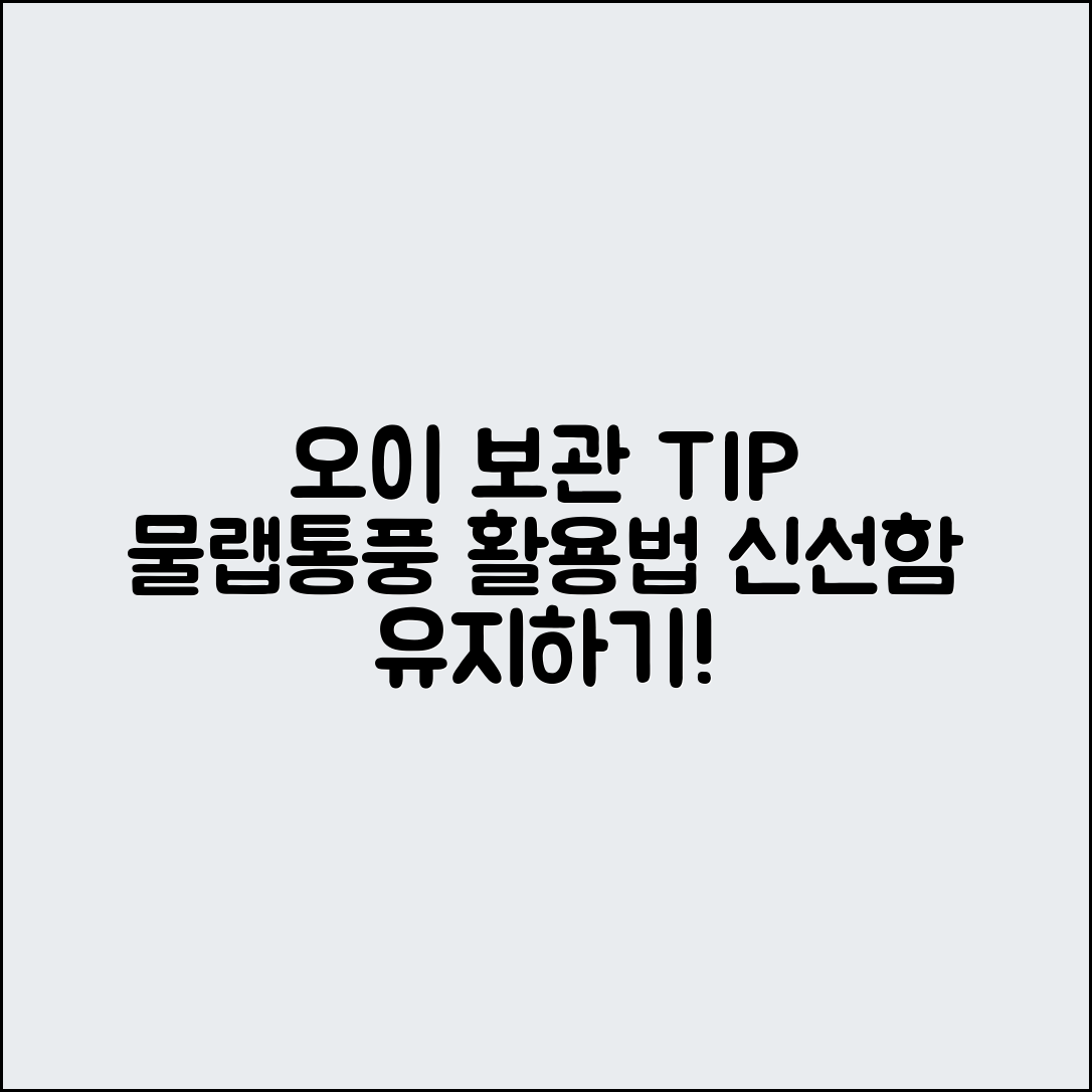 오이 장기 보관을 위한 3가지 물·랩·통풍 활용법