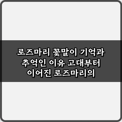 왜? 로즈마리 꽃말이 기억과 추억인 이유 7가지 비밀