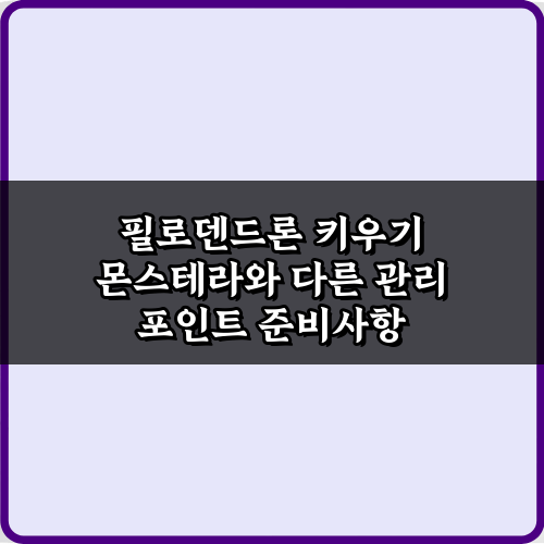 필로덴드론 키우기 몬스테라와 다른 관리 포인트, 실패 없는 5가지 노하우