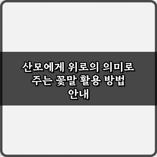 산모에게 위로의 의미로 주는 꽃말 5가지, 마음 전하는 비법